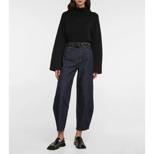 Toteme Black and Dark Blue Ankle Jeans